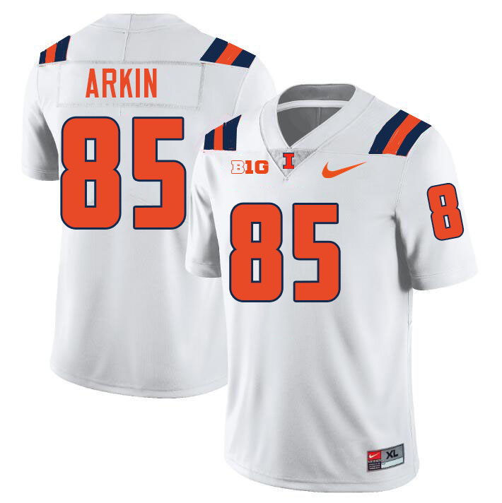 #85 Tanner Arkin Illinois Fighting Illini Football Jersey,Uniforms-White